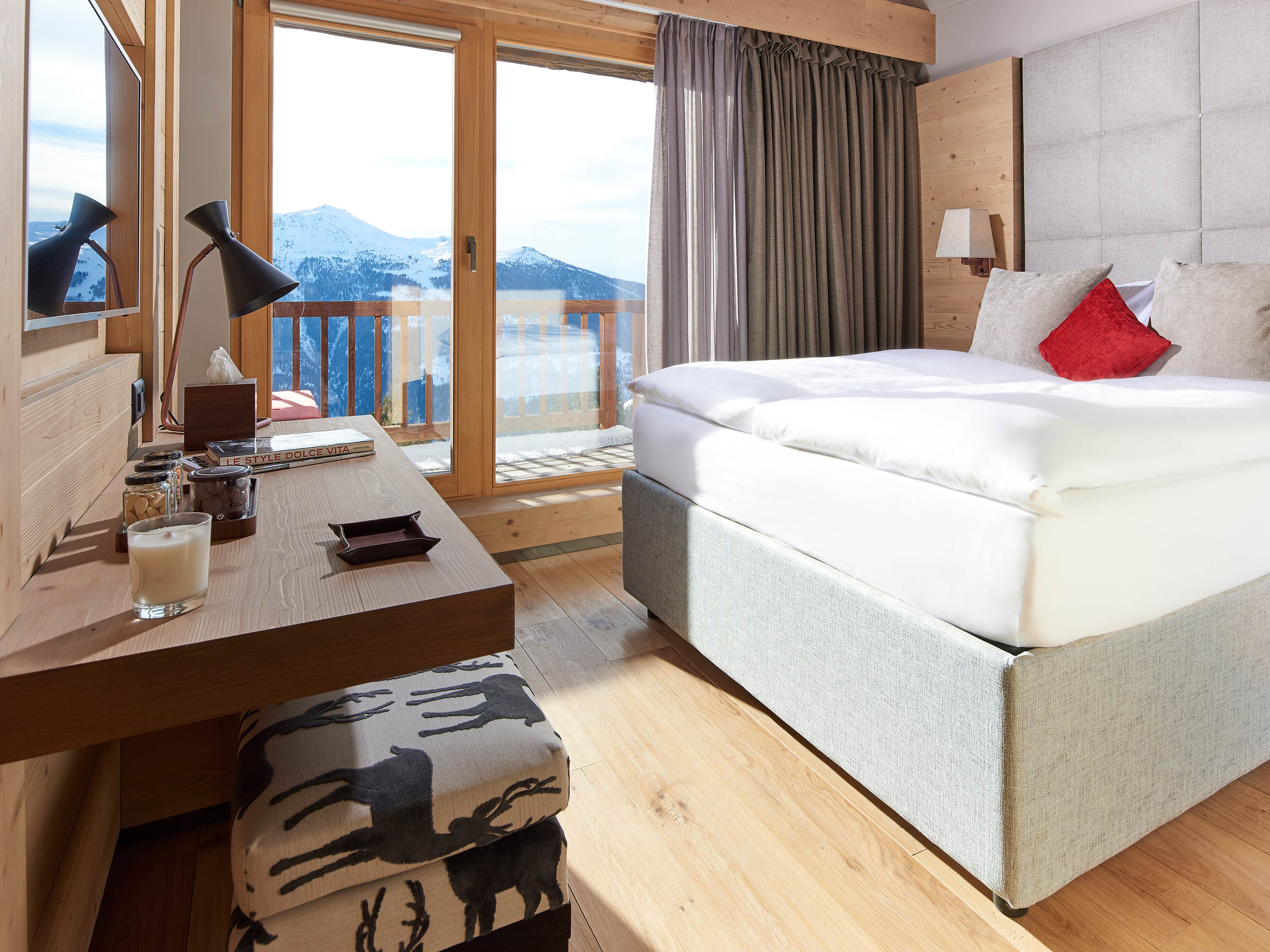 Chandolin Boutique Hotel Bedroom Interior in Chandolin