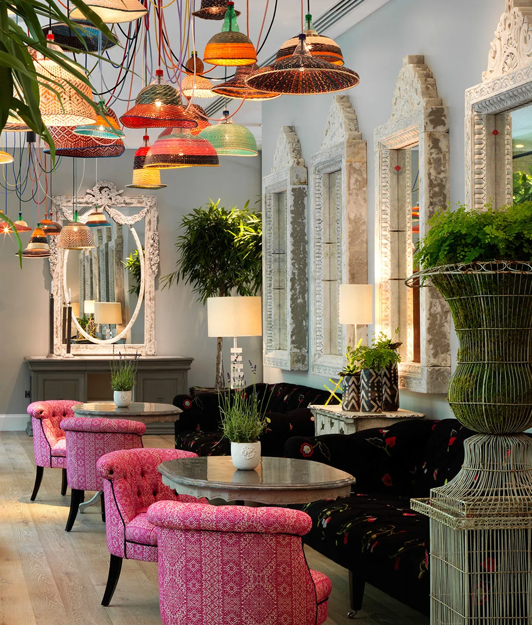 Ham Yard Hotel Interior Design Lounge Bar Ceiling Lamps K 01 X2