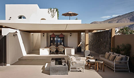 Istoria Exterior Terrace Design Furniture in Santorini, Greece - Design Hotels