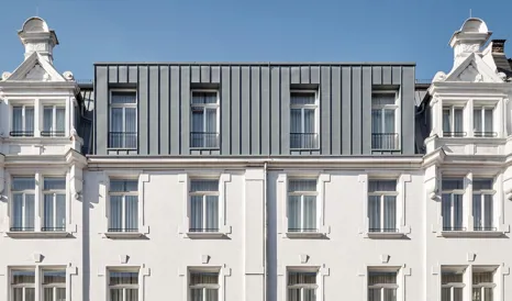 The Pure hotel exterior design details in Frankfurt