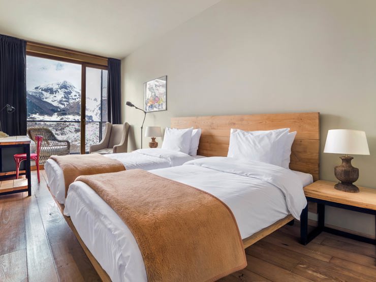 Rooms Hotel Kazbegi bedroom details in Stepantsminda