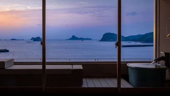 27 Hotels Enhancing Longevity Iki Retreat By Onko Chrishin Guestroom Balcony Private Bathtub