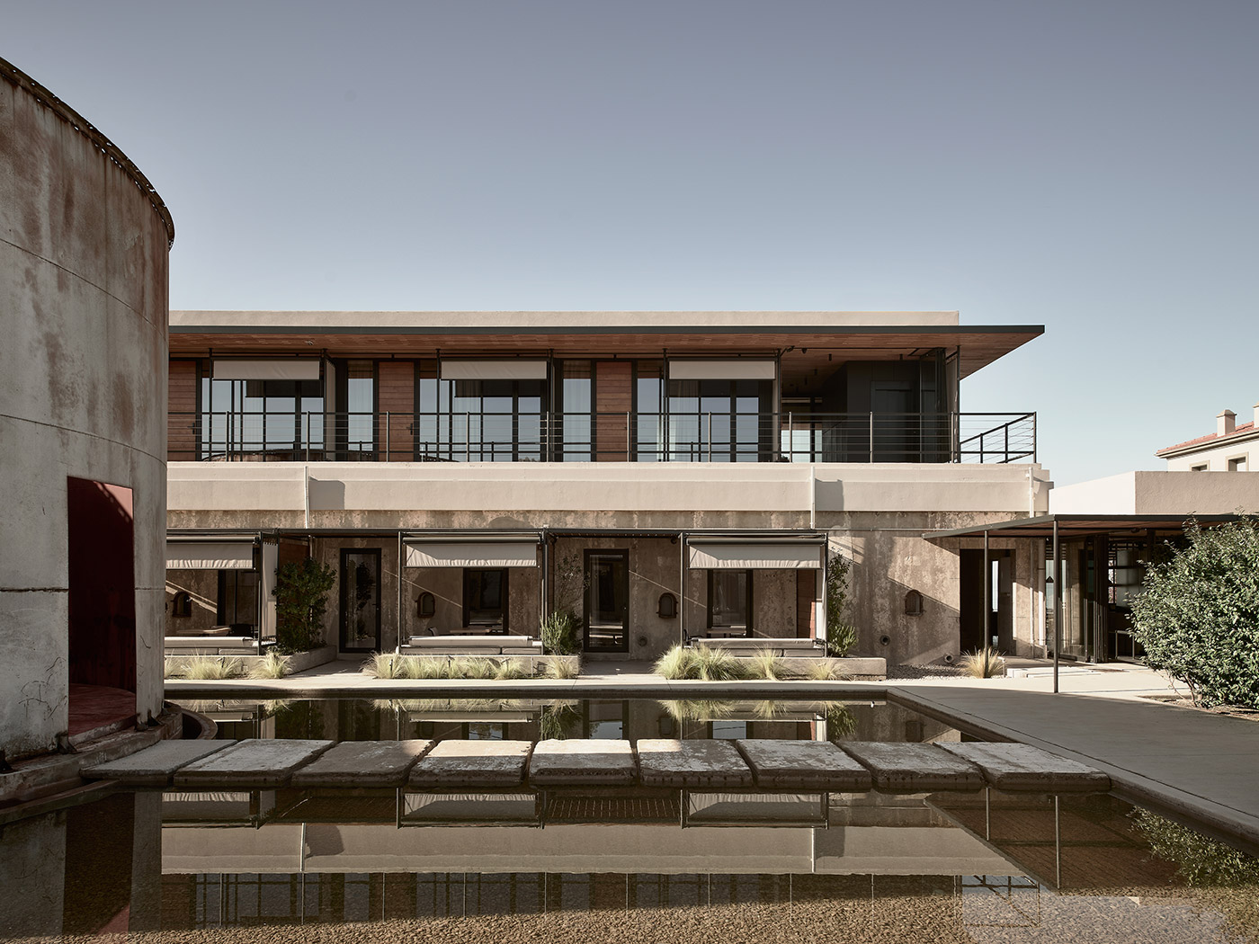 Dexamenes Seaside Hotel Interconnecting Wine Tanks Courtyard View R 01