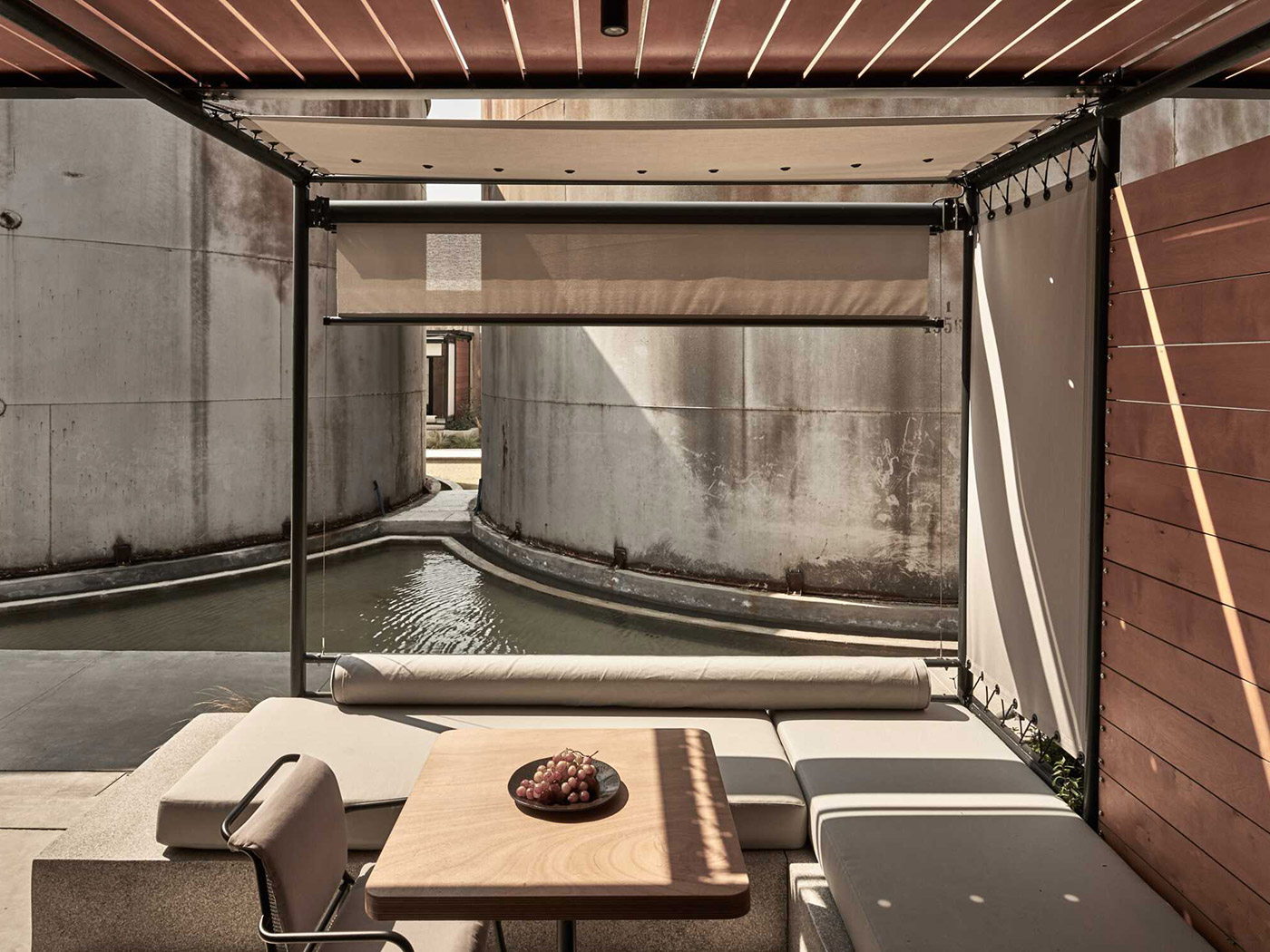 Dexamenes Seaside Hotel Interconnecting Wine Tanks Courtyard View R 02